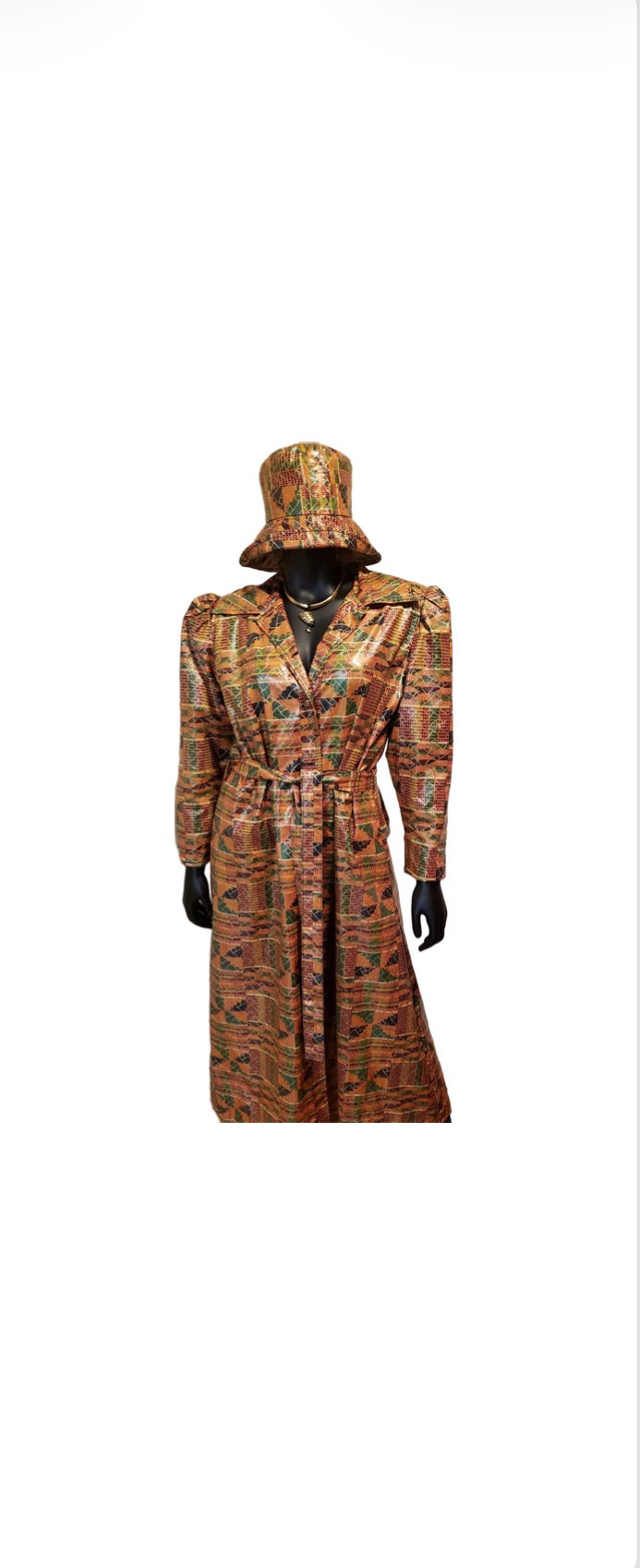 #M789 - Masikaa’s Long Kente Print With Matching Hat. Customized Item