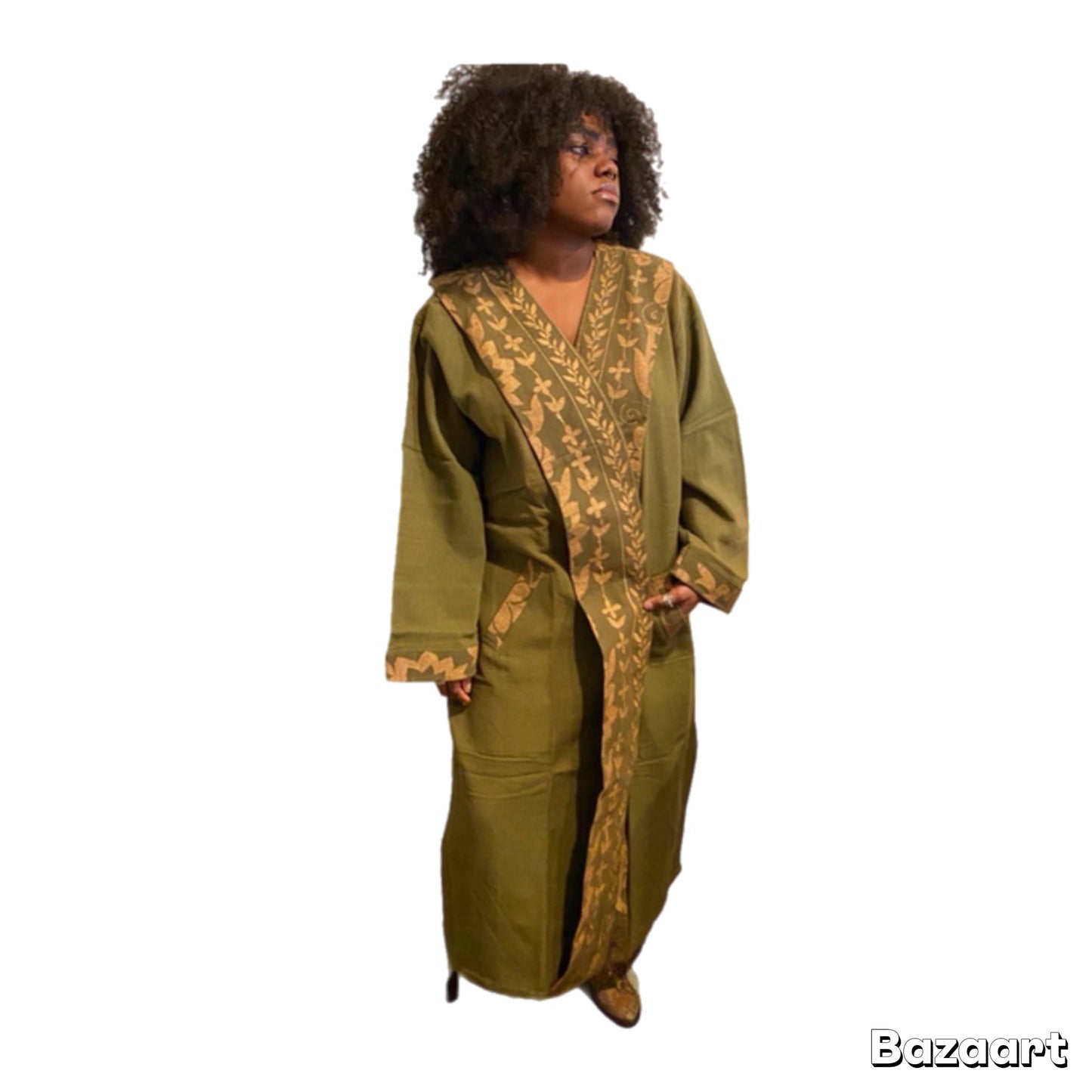 Elegant African Inspired Long Coat. Free & Plus Sizes