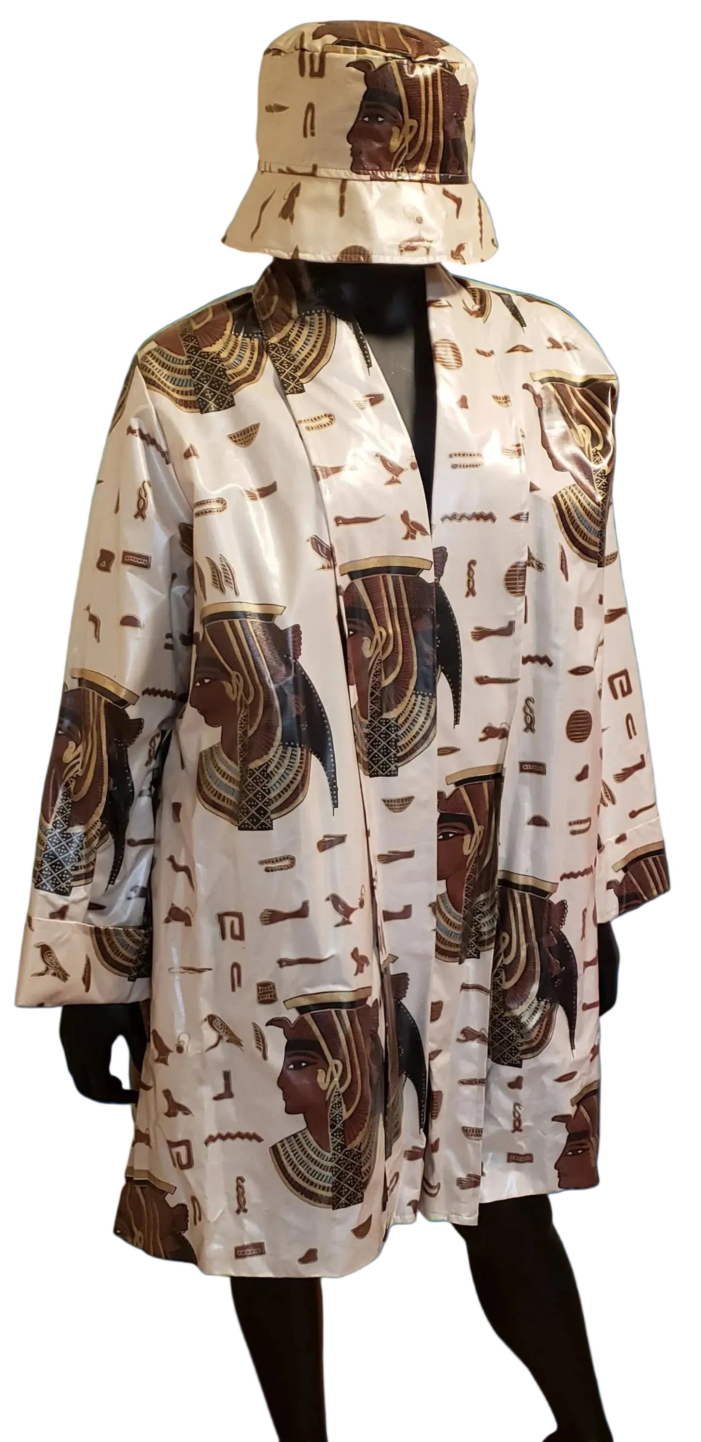 #M777 - Masikaa's Nefertiti Swing Raincoat With Matching Hat