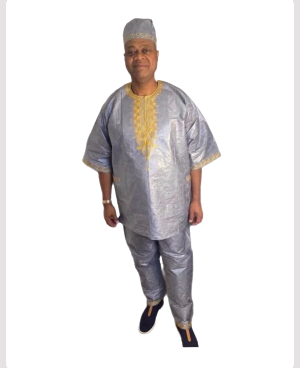 #ASC1007 - Three Piece Men's Ensemble. Free And Plus Sizes