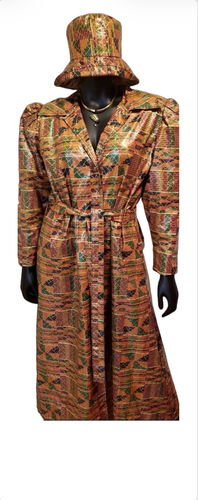 #M789 - Masikaa’s Long Kente Print With Matching Hat. Customized Item