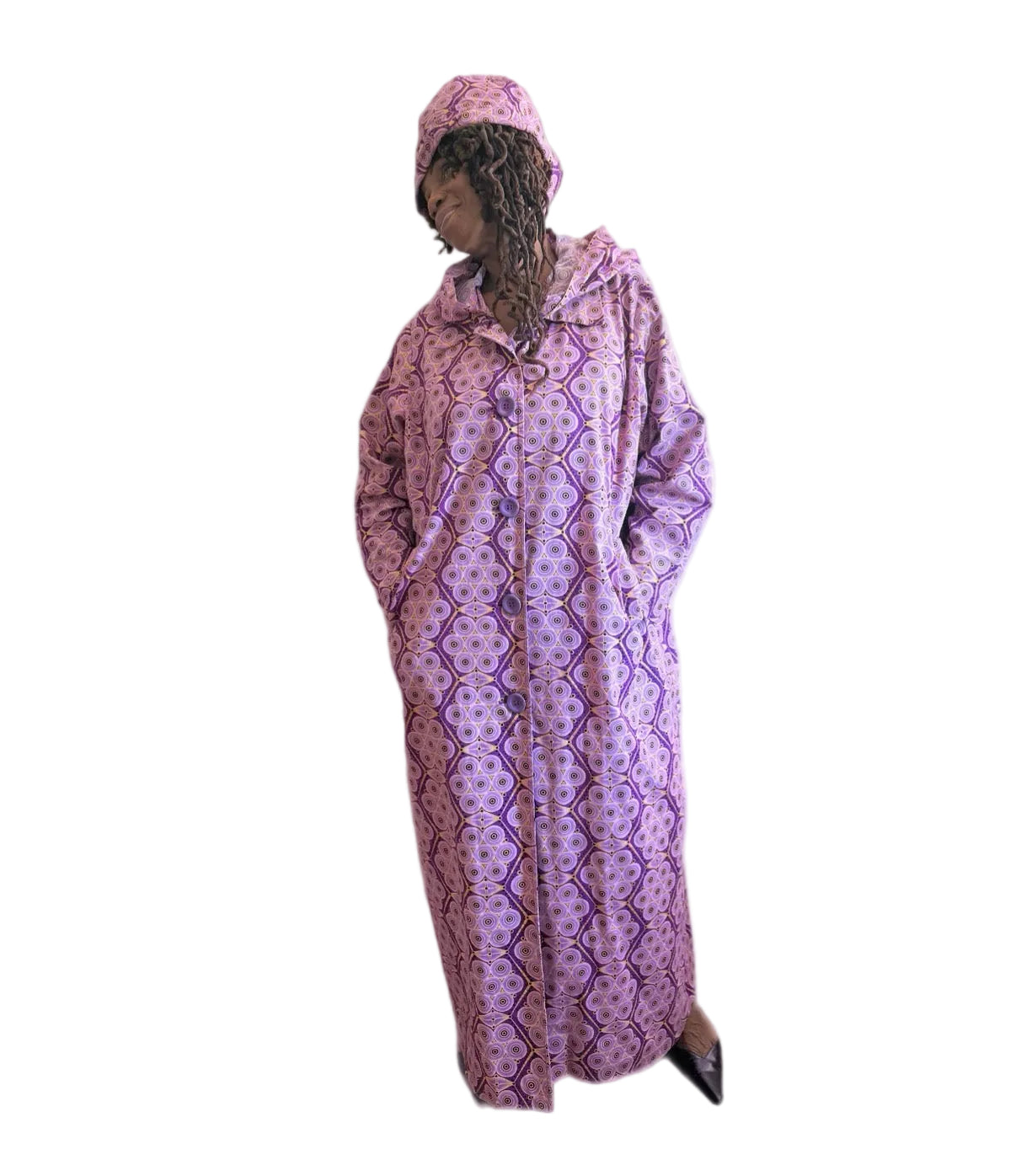 #M784 - Masikaa’s Purple Rain With Matching Hat And Detachable Hood. Customized Item