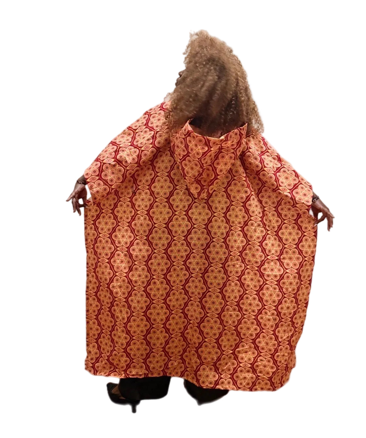 #M780 - Masikaa’s African Inspired Free Flowing And Opened Armed Hooded Rain Poncho.  All Sizes