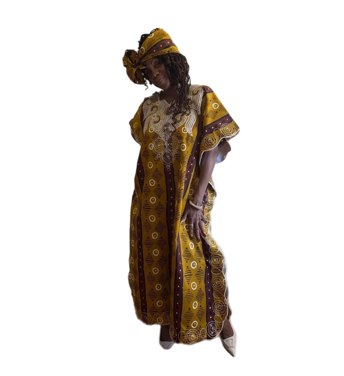 #NA894 - Authentic West African BouBou With Detailed Embroidery. One Size Fits Most