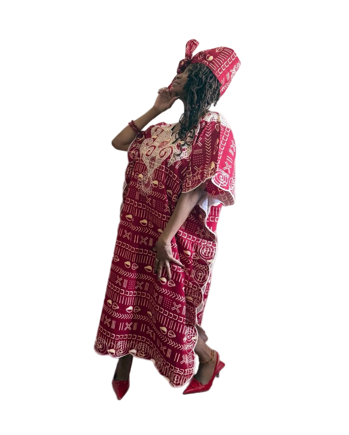 #NA894 - Authentic West African BouBou With Detailed Embroidery. One Size Fits Most