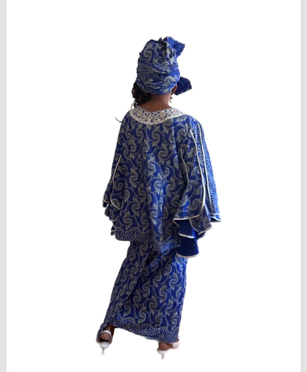 #ASC1012 - Blue Elegance With Wrap Skirt. One Size Fits Most