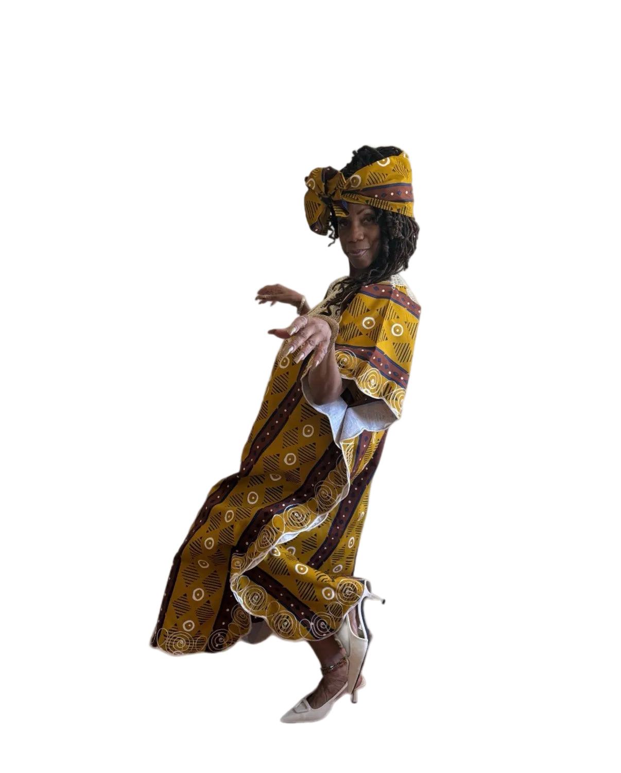 #NA894 - Authentic West African BouBou With Detailed Embroidery. One Size Fits Most
