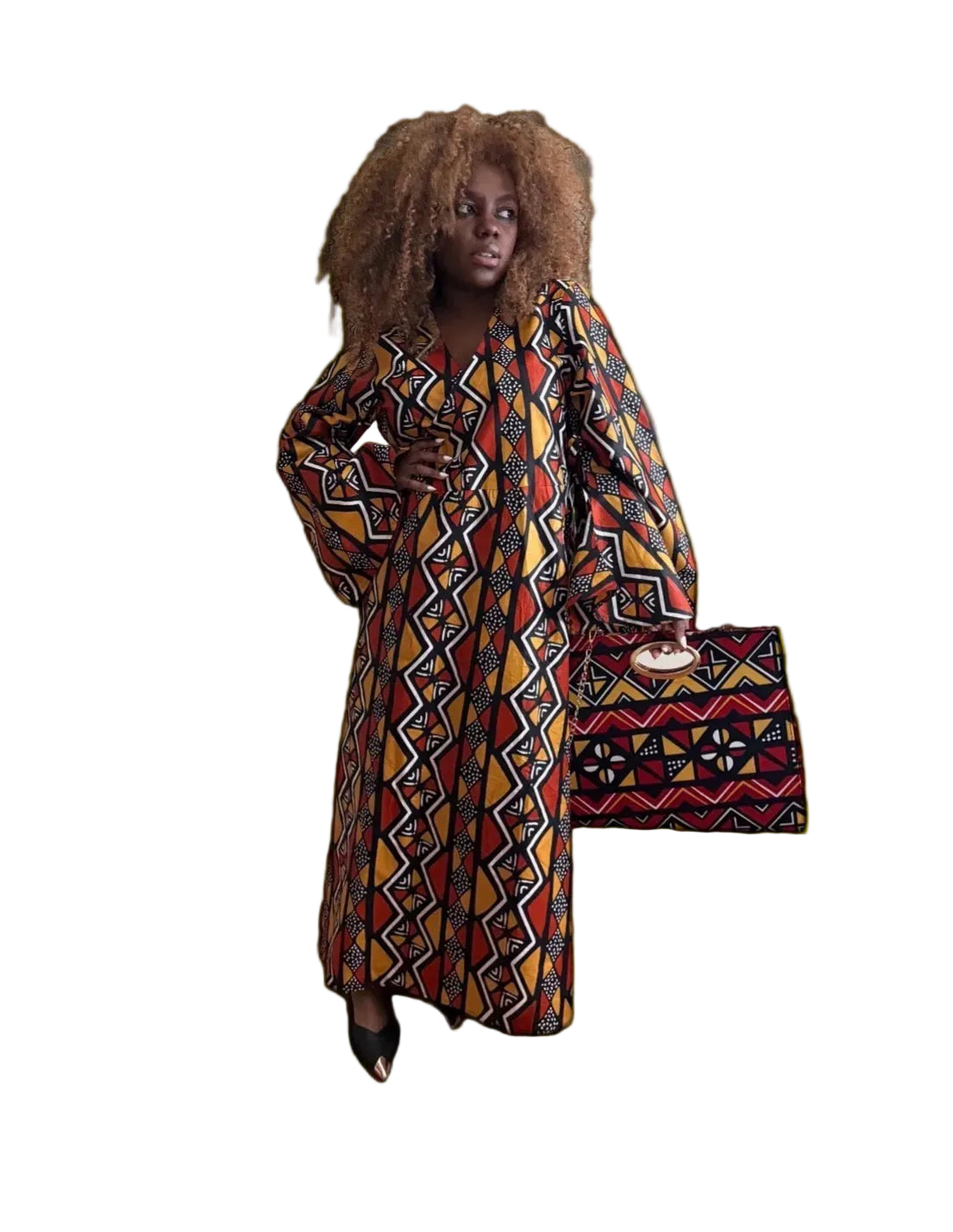 #ASC1008 - Marvelous Maxi With Matching Purse. Free And Plus Sizes