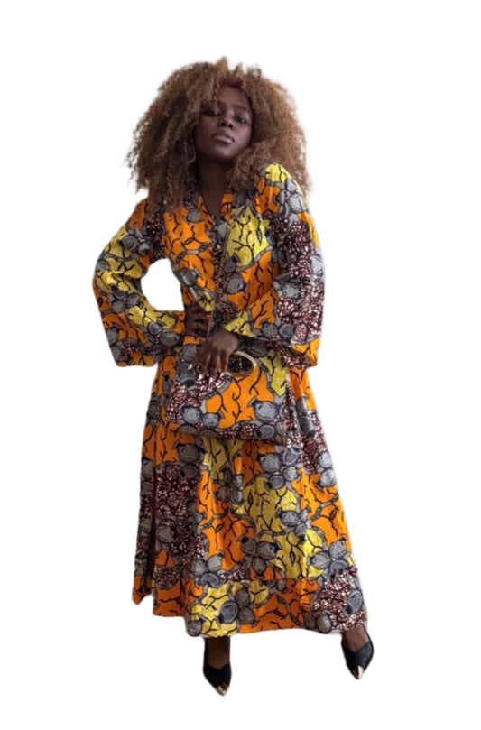 #ASC1001 - Bold And Simply Gorgeous Dress With Matching Purse. Free And Plus Sizes