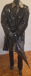 Masikaa's Black And Gold African Print Men's Raincoat With Matching Umbrella (front)