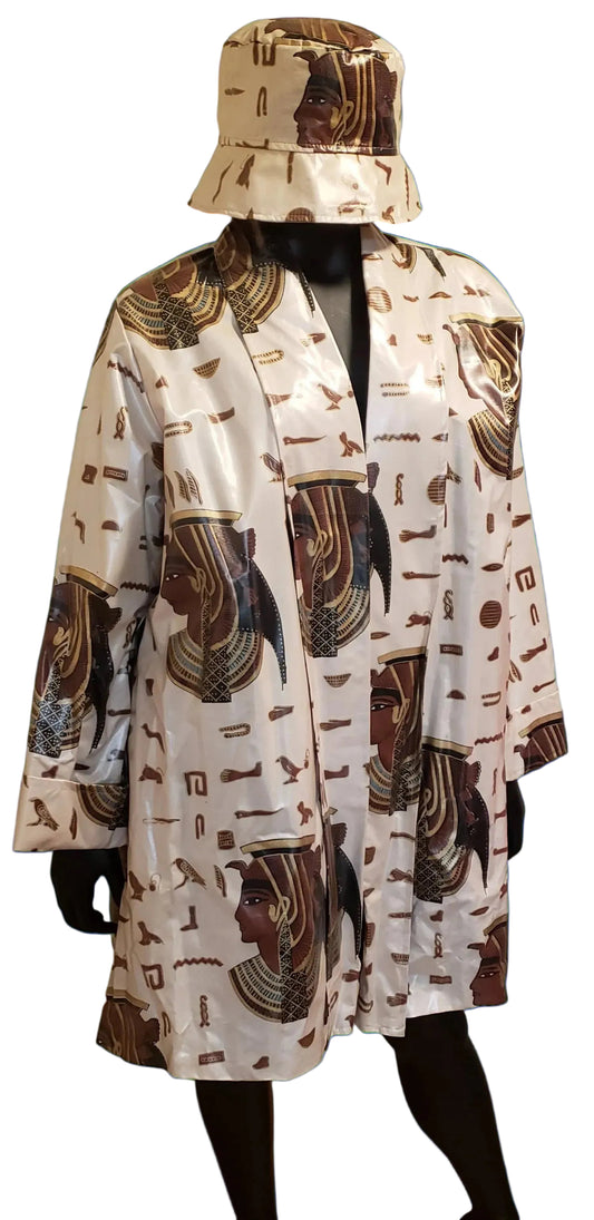 #M777 - Masikaa's Nefertiti Swing Raincoat With Matching Hat