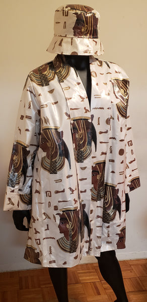 Masikaa's Nefertiti Swing Raincoat With Matching Hat